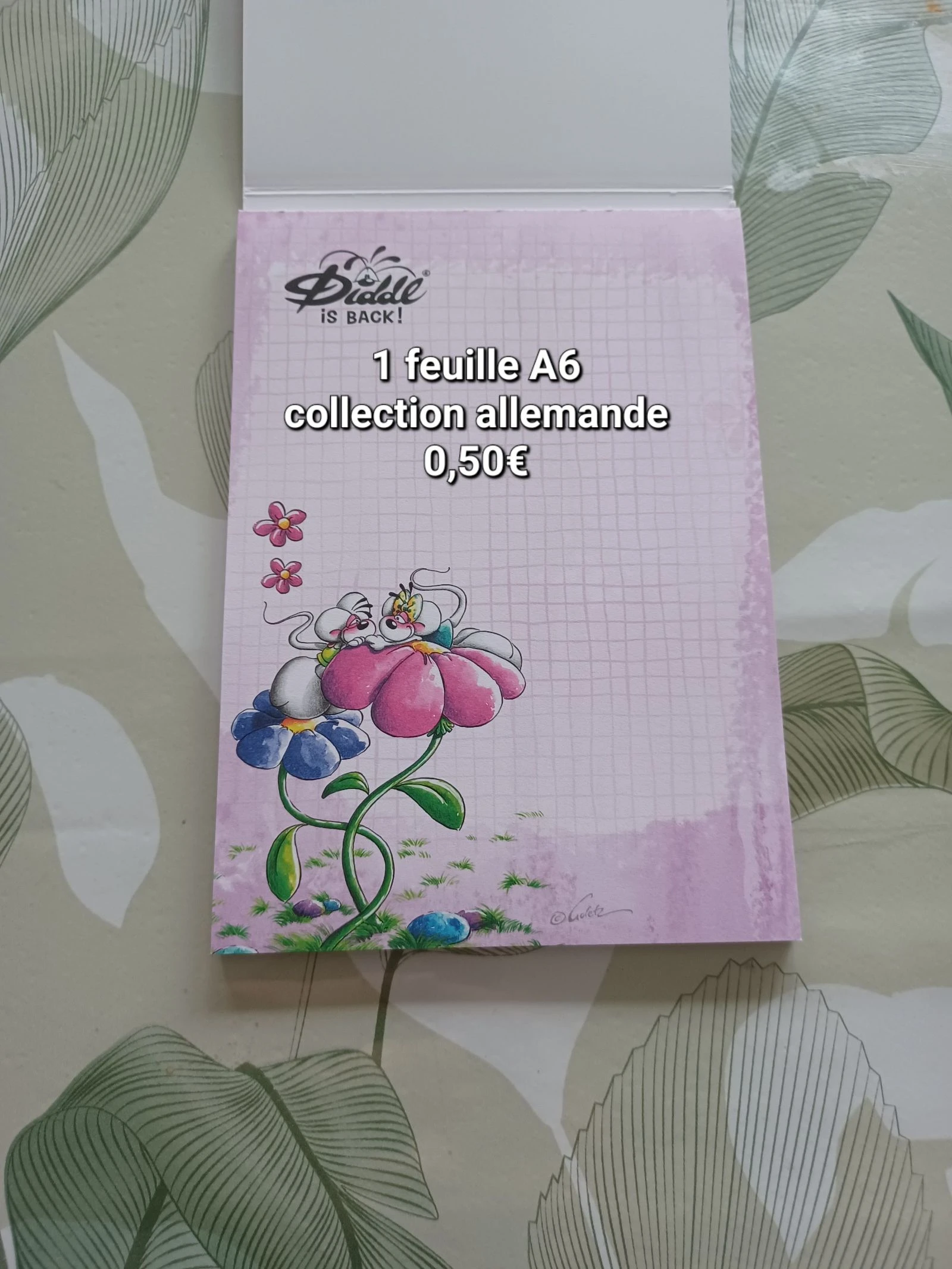1 feuille diddl  de la collection allemande 